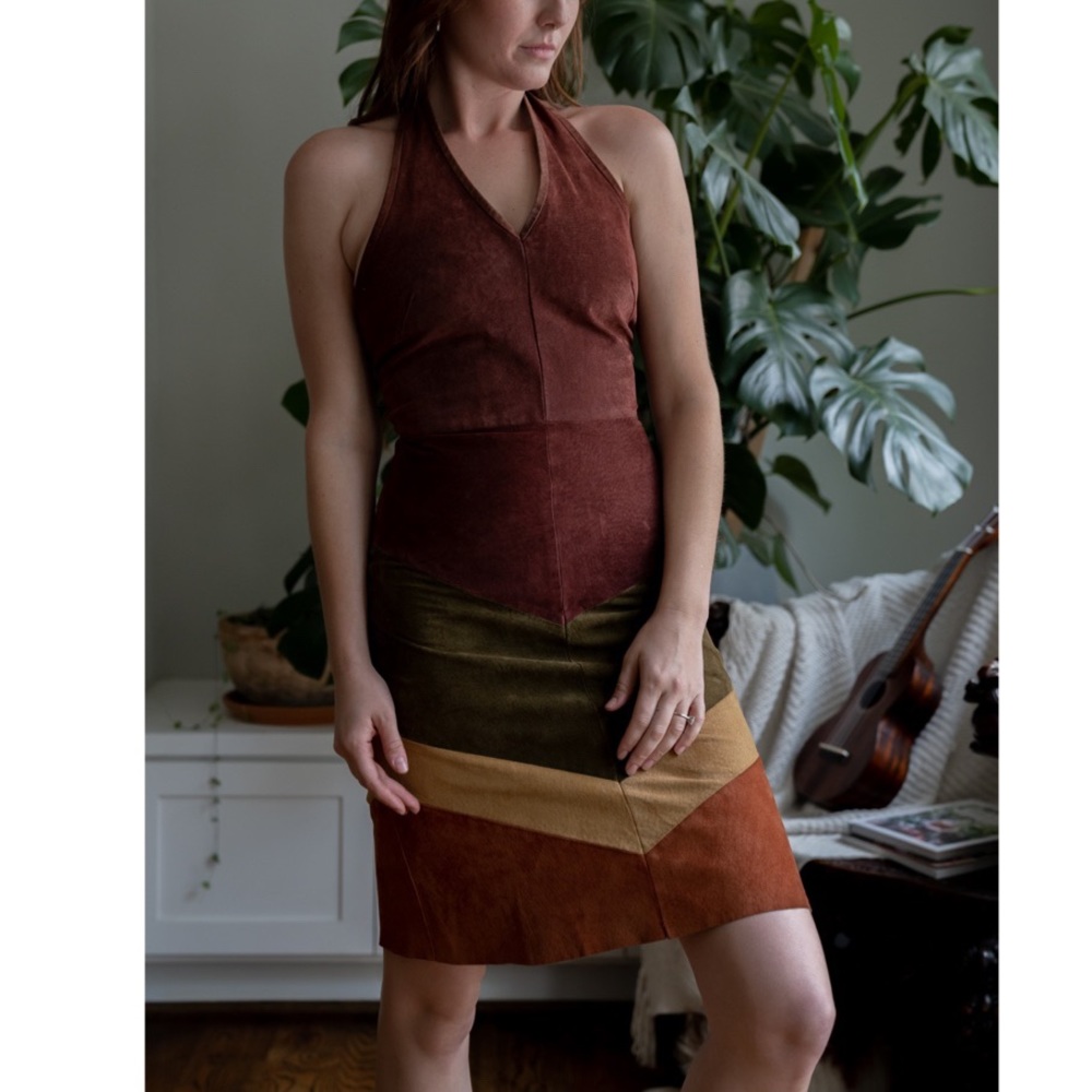 Vintage Garrison dress - 100% suede!